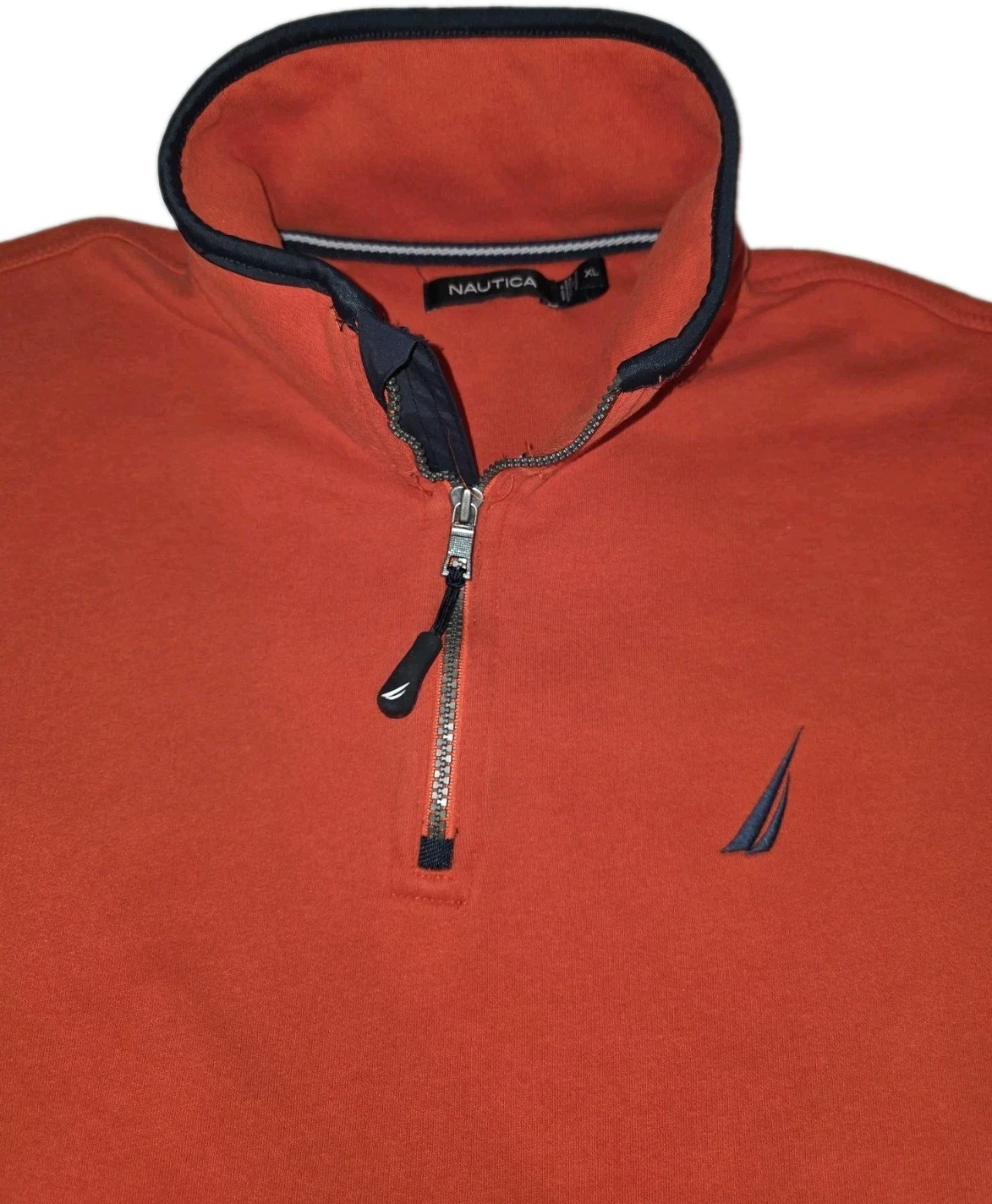 Nautica Sweatshirt Men’s XL Orange 1/4 Zip Long Sleeve Pullover Sweatshirt - product detail image 6