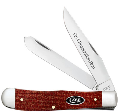 Case xx Knives Trapper 1st Run Red Burlap Micarta 82270 Carbon Steel 1/250 Knife
