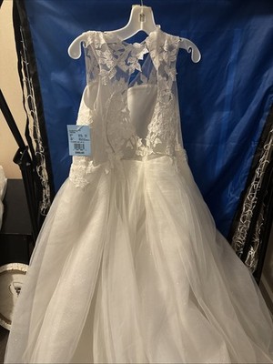White Illusion Lace Dress Size 16