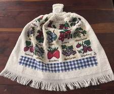 Vintage  Hanging Kitchen Towel Crocheted Top ...