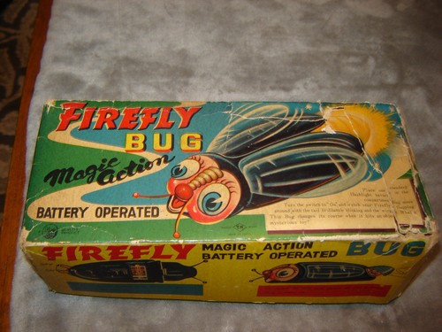 Vintage 1960s Nomura T.N Japan #4634 Battery Op Firefly Bug w/box Rare old Toy