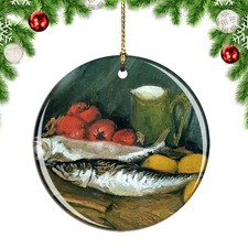 Van Gogh Still Life With Mackerels Lemon Christmas ornament city travel souvenir