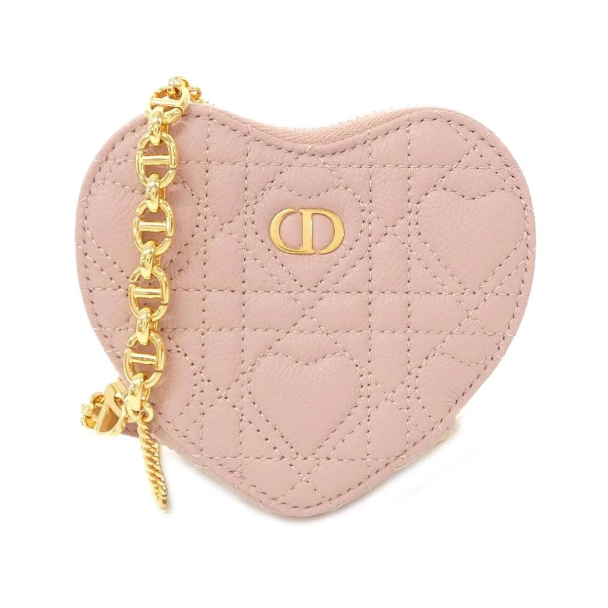 AUTH CHRISTIAN DIOR DIOR CARO S5097UNID POCHETTE VEAU MÉLOCOTON ROSE F/S