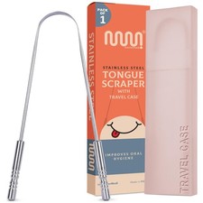 MasterMedi Tongue Scraper with Case Easy to Single Pack with Travel Case