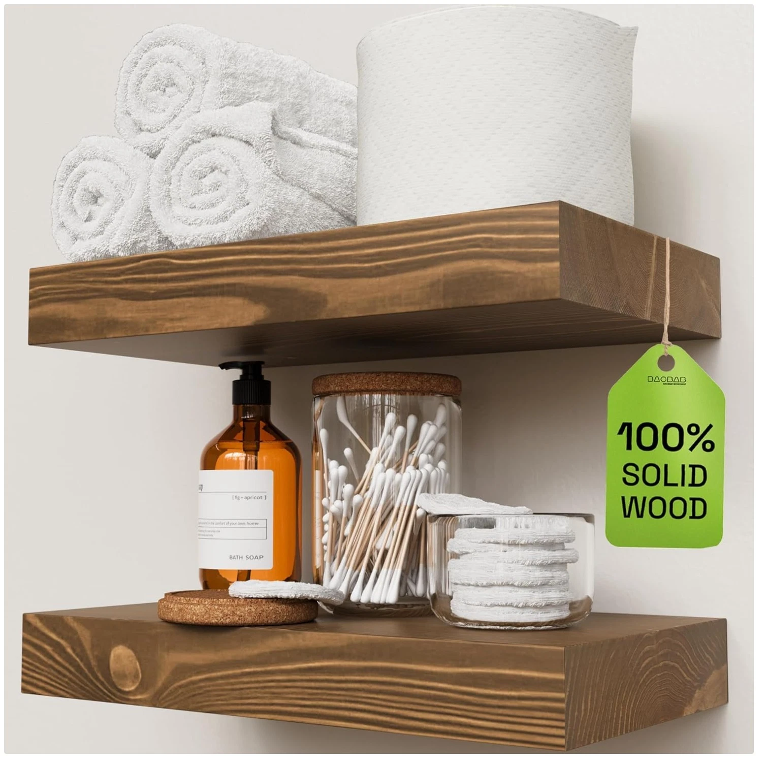 Sturdy 12" Wide Floating Shelves, 2 Count