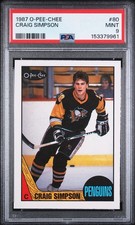 1987 O-Pee-Chee Craig Simpson #80 (Rookie Card) PSA 9 Rc. rookie card picture