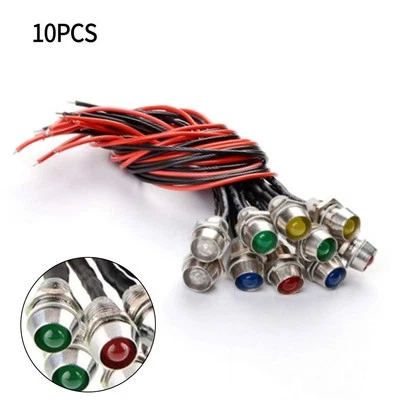 Premium 8mm LED Kontrollleuchte für Auto Boot Armaturenbretter 10er Set Mehrfar - Bild 1 von 4