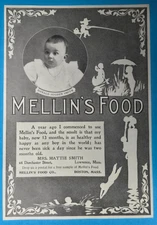 Antique 1898 Magazine Ad MELLIN’S FOOD Baby Formula Food Boston Massachusetts MA