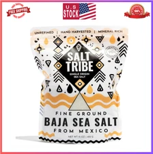 Salt Tribe Baja Gold Sea Salt | 90+ Minerals | Fine Ground | Organic | 15 oz