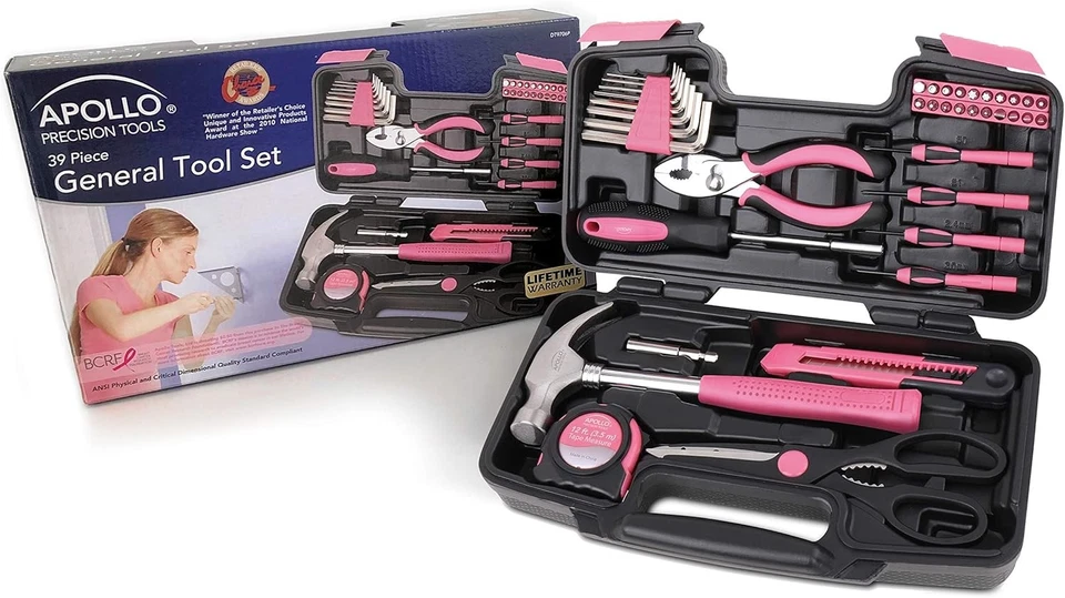 Tools 39-Pc Pink Household Tool Set with Storage Case - Image 2 of 3