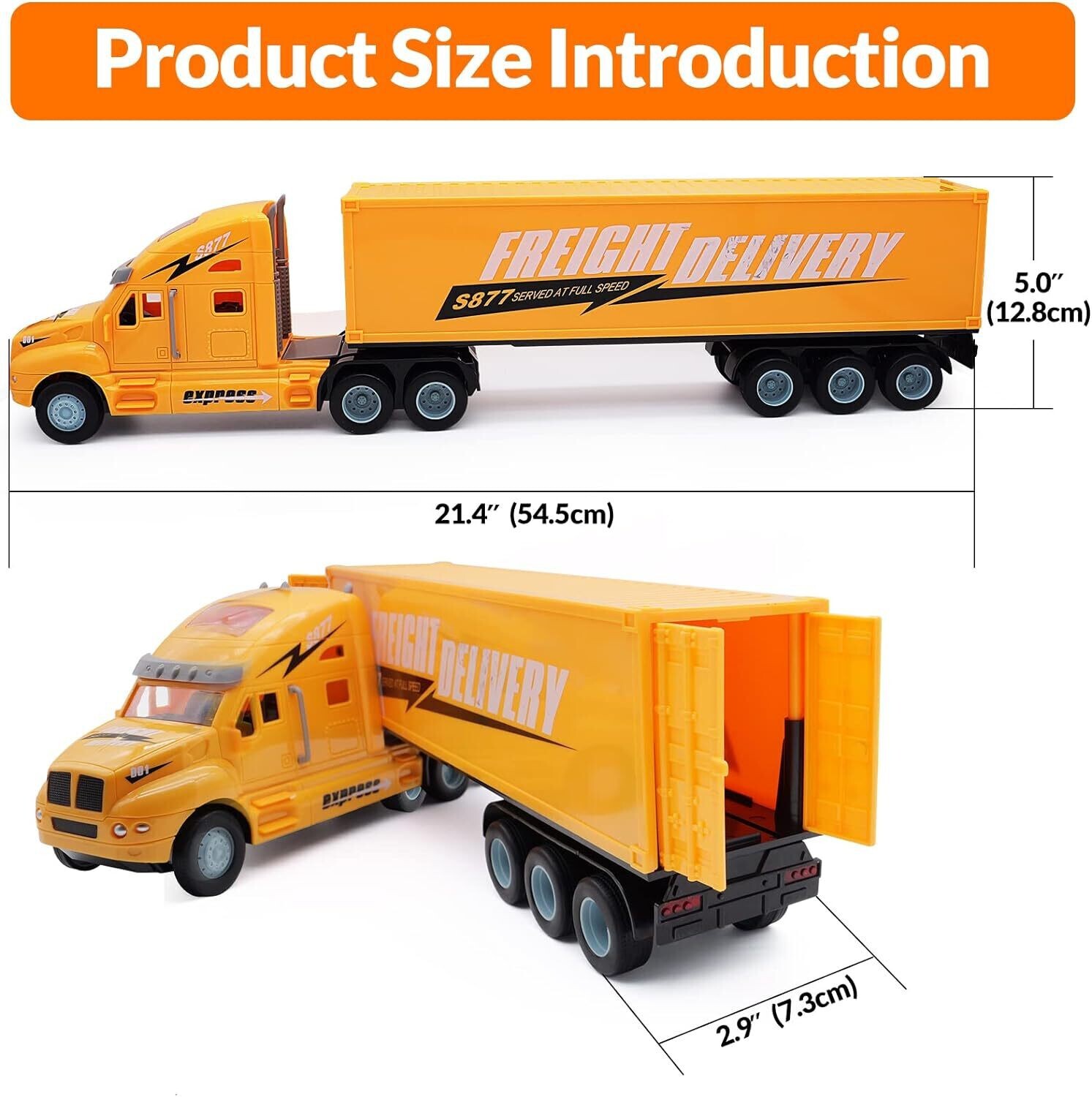 2.4Ghz Remote Control Semi Truck with Trailer21.7 Inch RC Semi Truck