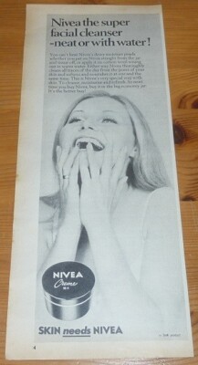 1970 VINTAGE MEDIUM AD NIVEA CREME SKIN NEEDS NIVEA