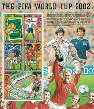 Zambia 2002 - FIFA World Cup Soccer - Sheet of 5 Stamps - Scott #972 - MNH