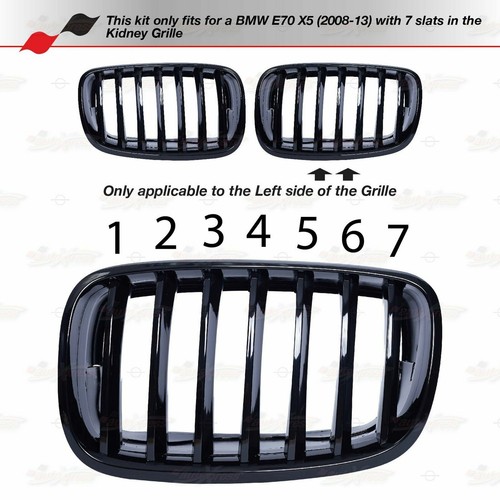 Front Grille Grill Cover Strips Clip Trim For BMW X5 E70 Accessories 2008-2013 - Picture 2 of 8