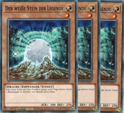 Yugioh 3x Der weiße Stein der Legende Common Karten SDWD-DE011