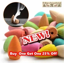 NEW Version Backflow Incense Burner Cones Mixed Flower Flavor Smoke Bullet Cone 