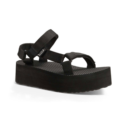 black teva flatform