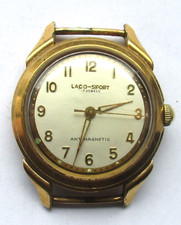 Vintage LACO-SPORT Uhr Antimagnetic 17 Rubis 20 mikron vergoldet Laufen