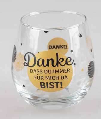 Glas mit Spruch Danke dass du immer für mich da bist formano Wasserglas