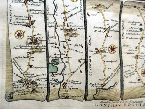 LONDON TO HOLYHEAD ROAD MAP BY JOHN OGILBY REDUCED BY THOMAS GARDNER c1719 - Picture 4 of 5
