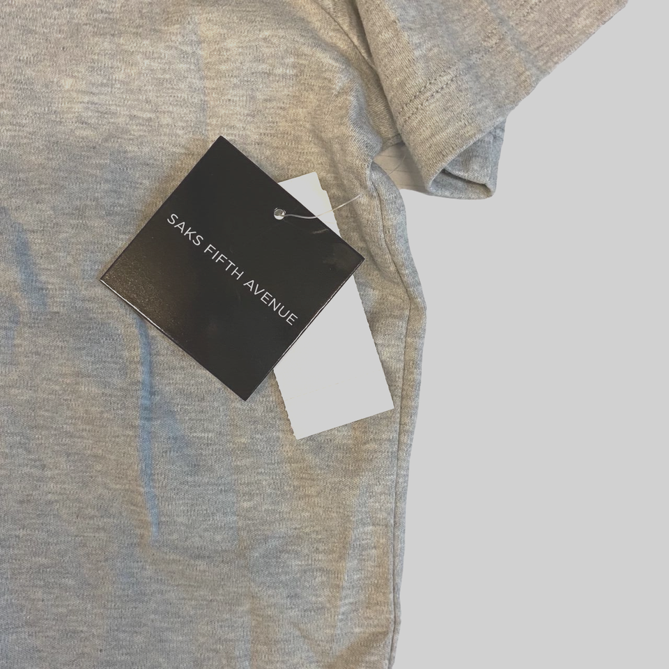 SAKS FIFTH AVENUE XL Men's Ultraluxe Heather GRAY Cotton SS Crew Tee