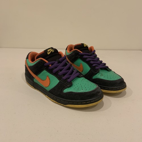 nike sb dunk low green spark hoop orange