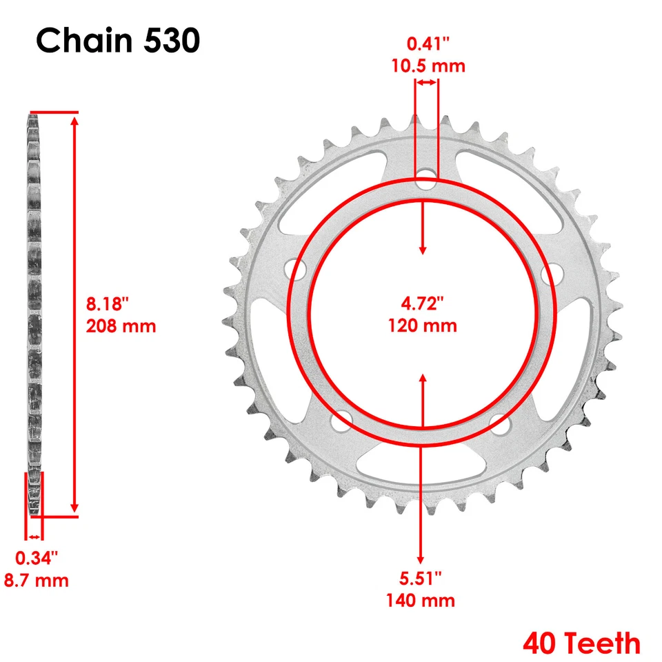 Kit de cadena de transmisión y piñón rojo para Suzuki SV1000 SV1000S 2003-2007 Foto 4 de 4