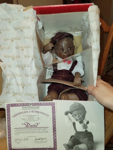 VINTAGE NIB Ashton Drake David Doll Porcelain African American Doll - Picture 14 of 18