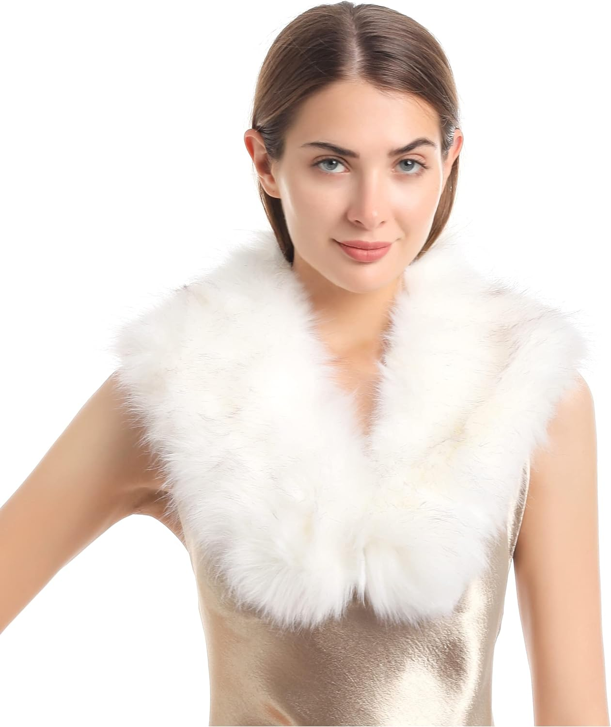 LA CARRIE Women'S Faux Fur Collar Scarf Wrap Cold Winter Warmer eBay