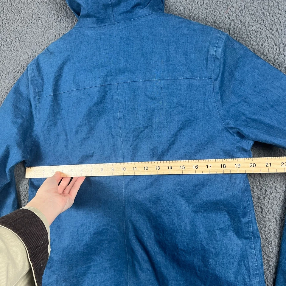 SEASALT Jacket Womens UK 12 Navy Waterproof Rain Coat Linen Tin Cloth Hooded - Image 4 of 4