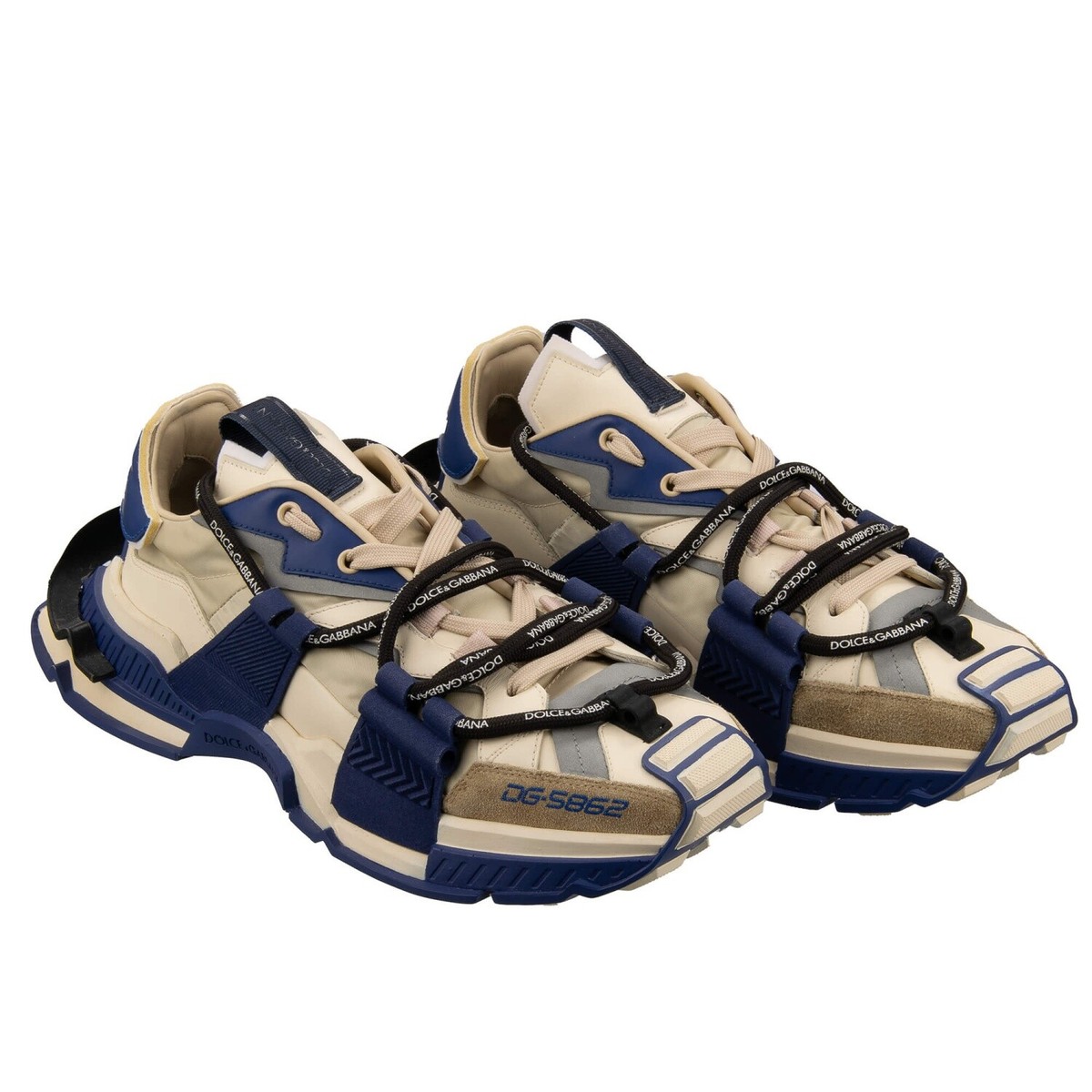 スニーカー Dolce&Gabbana Sneakers DOLCE & GABBANA DG Logo Sneaker Shoes SPACE Beige Blue 44 UK