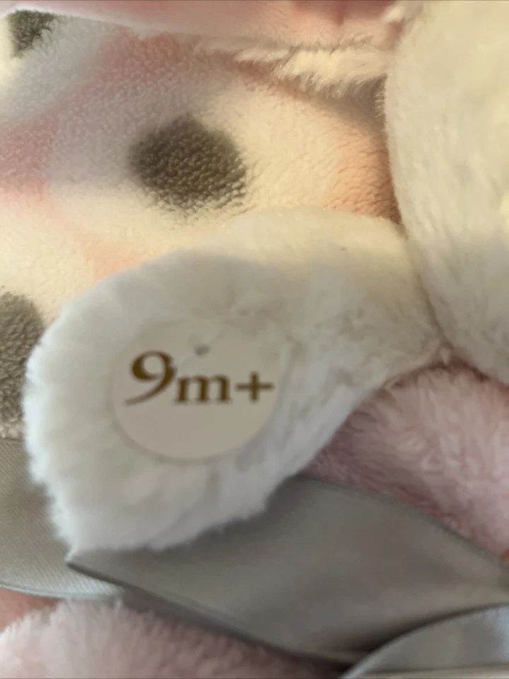 Juego de 2 mantas y más allá con conejito rosa y gris Poke A Dot Foto 4 de 4