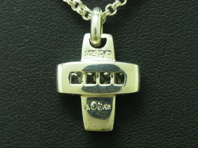 Colgante de cadena y cruz de plata de ley 925 S.Oliver con circonitas / 40,0 CM Foto 3 de 4