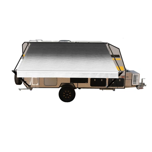 ALEKO Retractable RV Awning 16X8 ft Patio Camping Waterproof Vinyl Canopy Black