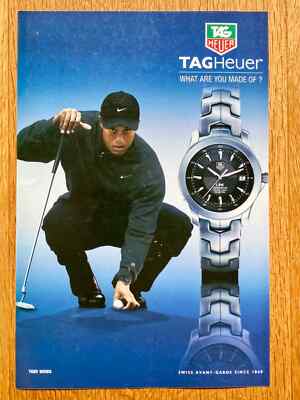 2004 TAG Heuer Tiger Woods Link Watch Vintage Print Ad Werbung Anzeige