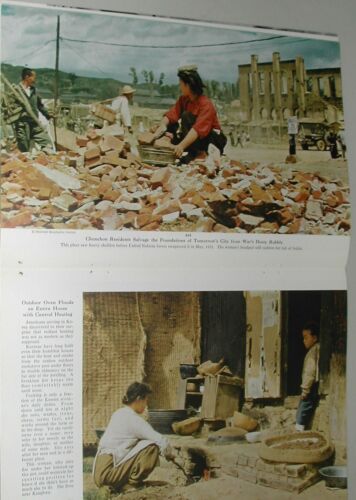 1953 KOREA magazine article, Korean orphans, US soldiers GIs etc, color photos - Foto 1 di 12