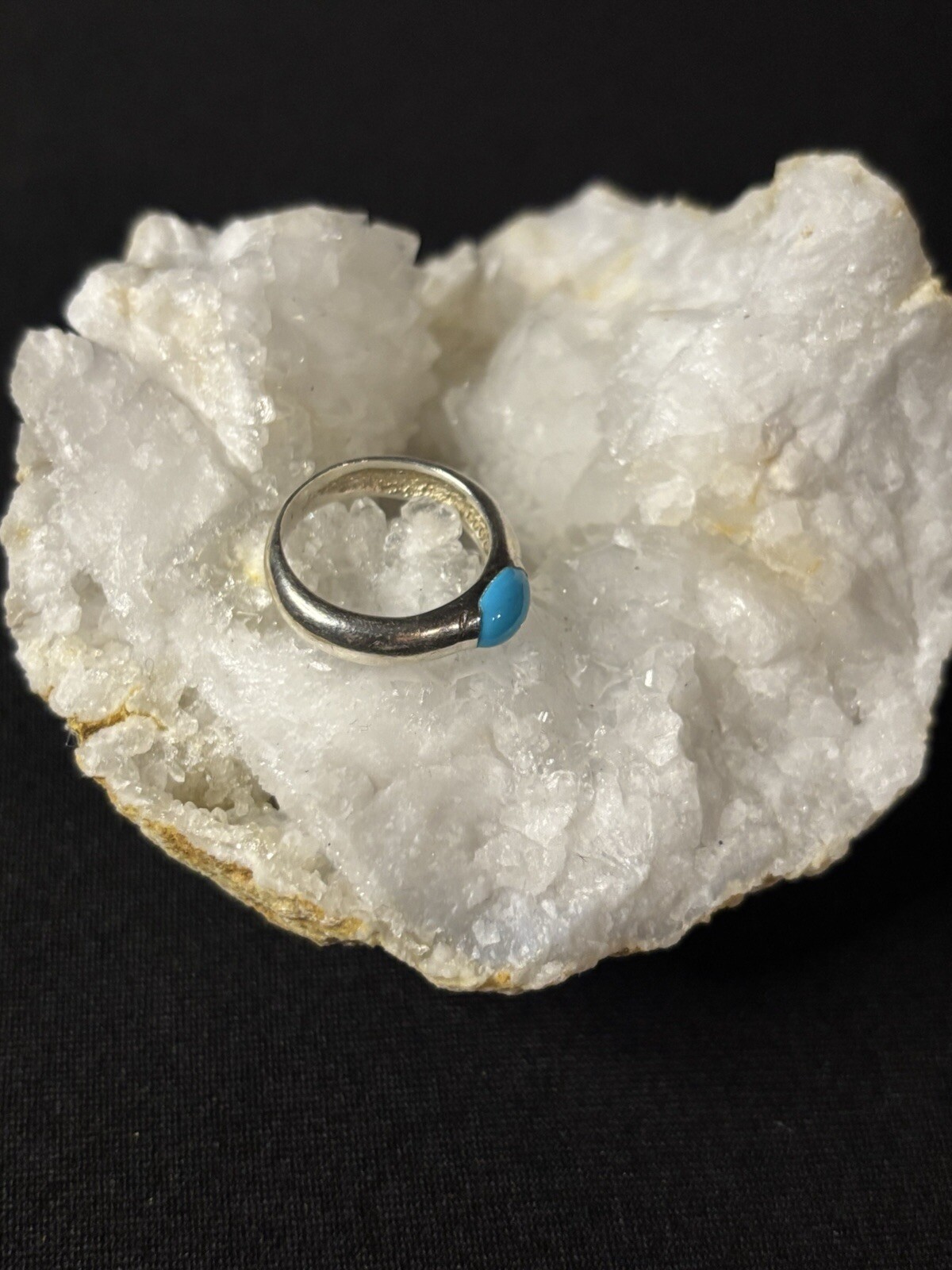 Simple Turquoise Simulated Stone Ring - image 4