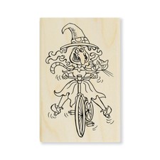 STAMPENDOUS RUBBER STAMPS WOBBLY WITCH NEW wood STAMP
