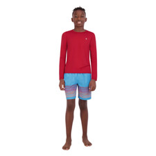Spyder Boys 2 Piece Large 14/16 Swim Shirt and Trunks Set - Red and Blue