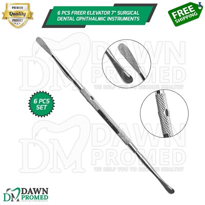 6 Pcs Freer Elevator 7  Double Ended Surgical Dental Ophthalmic Instruments