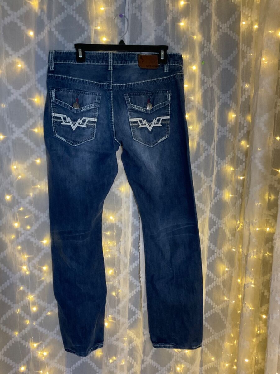 FLYPAPER Straight Leg Jeans Mens W34xL34 Denim Thick Stitch FLYPAPER Straight Leg Jeans Mens W34xL34 Denim Thick Stitch