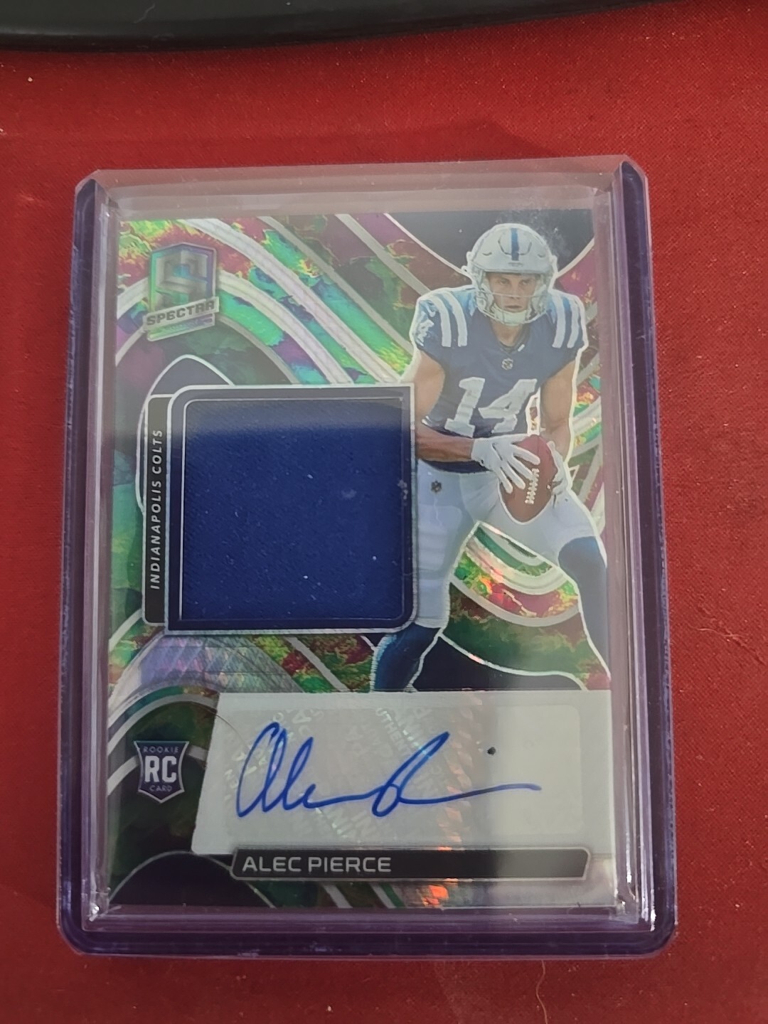 2022 Panini Spectra RPA Celestial Prizm Alec Pierce #219 (RC, RPA)  21/99 Colts!
