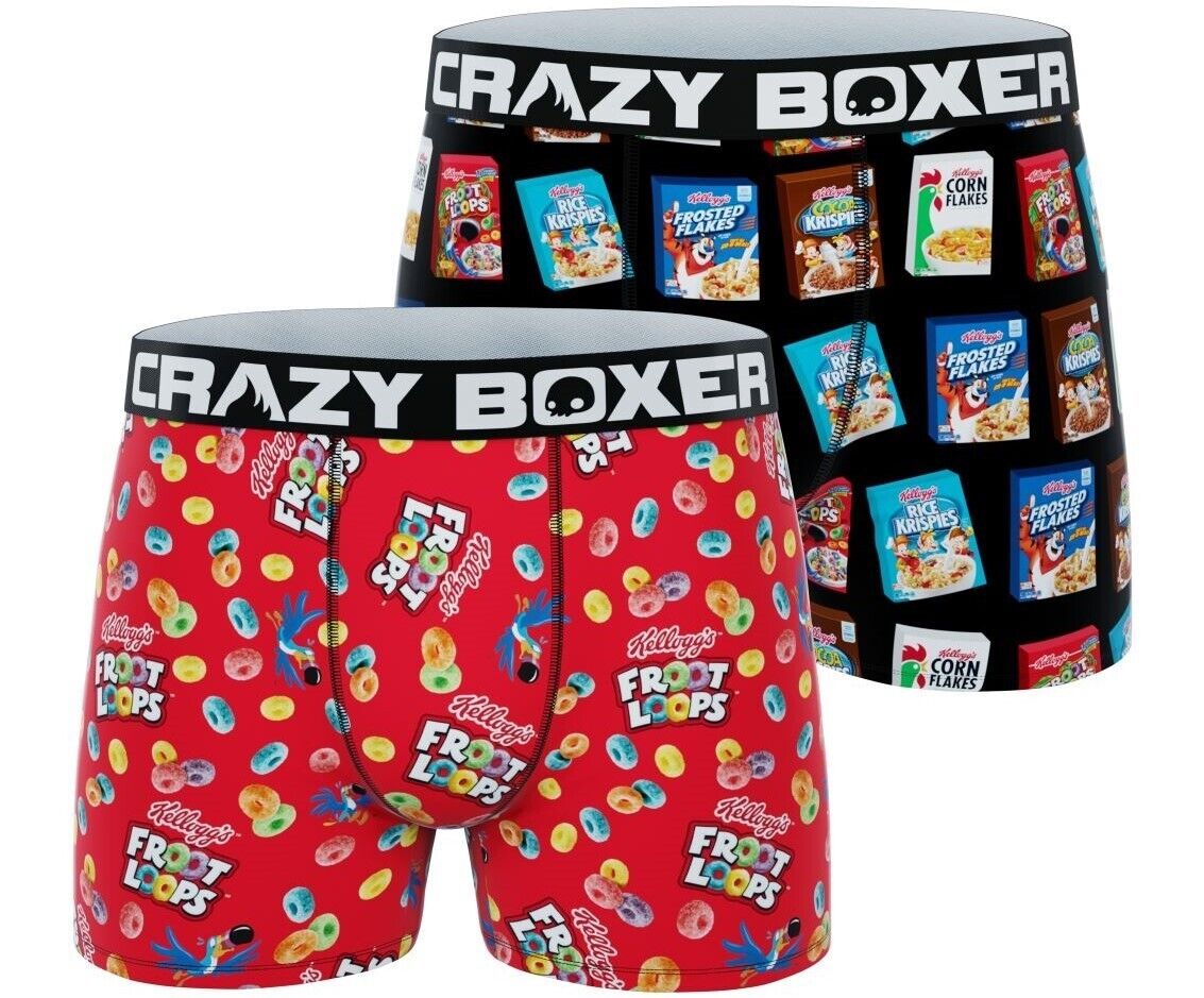 Fruit Loops Underwear Mens Large Crazy Boxer Brief Kelloggs Frosted Flakes  Funny