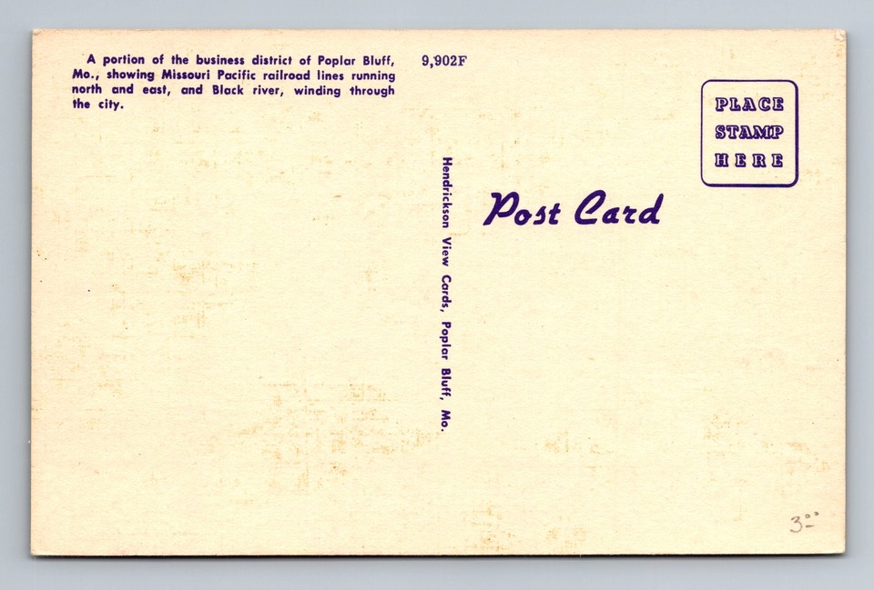 Poplar Bluff MOMissouri, Aerial View Of Business District, Vintage