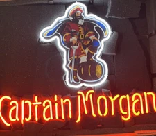 Captain Morgan Original Spiced Rum 20"x16" Neon Sign Light Lamp Bar Real Glass