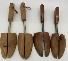 2 Pair Vintage Florsheim Rochester Travel Tree 4 & L Wood Shoe Tree