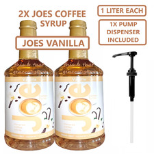 2 LITERS SUGAR FREE VANILLA 1 PUMP DISPENSER by JOES COFFEE SYRUP