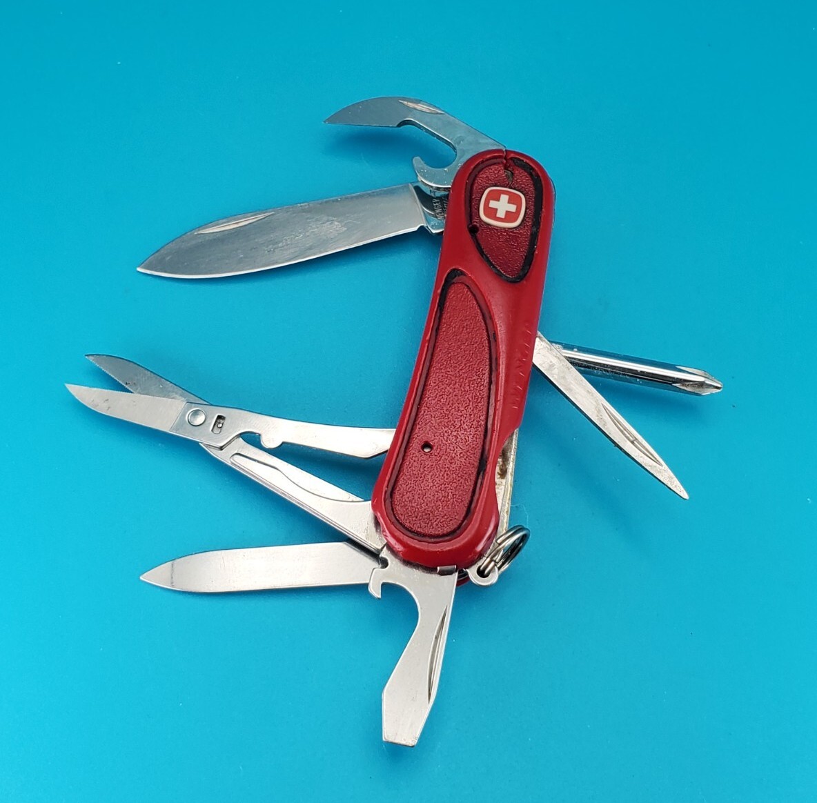 Wenger EvoGrip 16 Black & Red Swiss Army Knife Multi Tool! USED | eBay