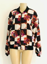 Vtg 1980s Pacific Id Bold Jewel Tones Zip Bomber Windbreaker Track Jacket, S-l