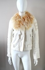 Zoe Jordan Kari Cream Ecru White Mongolian Sheepskin Afghan Jacket Uk6-8 Us2-4